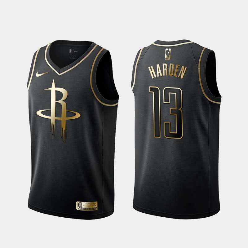 Houston Rockets 2020 HARDEN #13 Black Gold Basketball Jersey (Stitched)