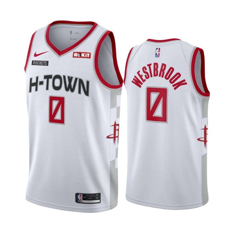 Houston Rockets 2020 WESTBROOK #0 White City Basketball Jersey (Stitched)