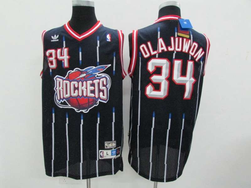 Houston Rockets OLAJUWON #34 Dark Blue Classics Basketball Jersey (Stitched)