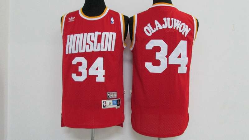 Houston Rockets OLAJUWON #34 Red Classics Basketball Jersey (Stitched) 02