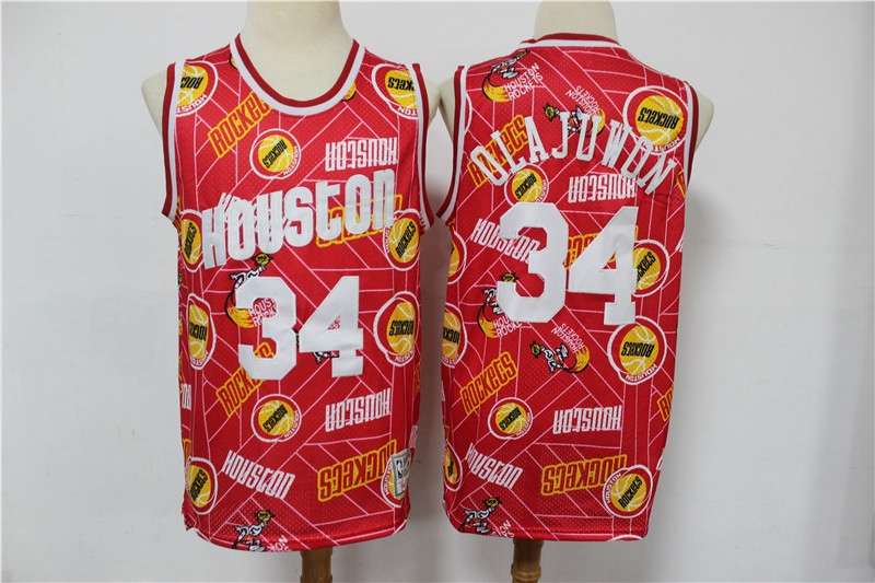 Houston Rockets OLAJUWON #34 Red Classics Basketball Jersey (Stitched) 03
