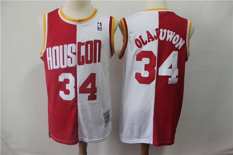 Houston Rockets OLAJUWON #34 Red White Classics Basketball Jersey (Stitched)