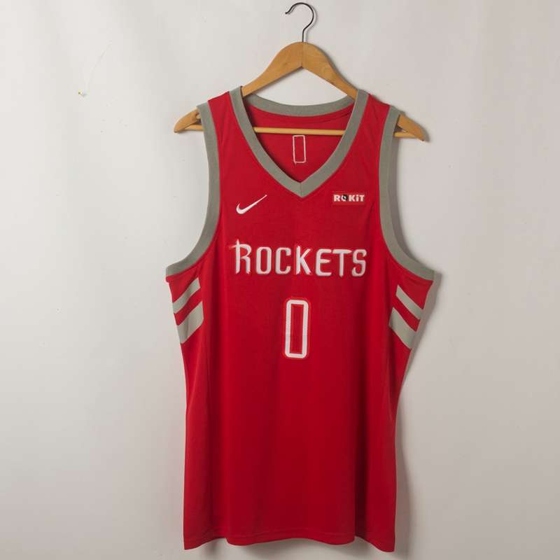 Houston Rockets WESTBROOK #0 Red Basketball Jersey (Stitched) 02