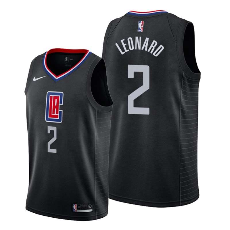 Los Angeles Clippers LEONARD #2 Black Basketball Jersey (Stitched)