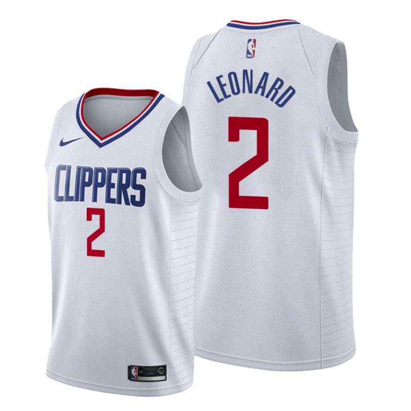 Los Angeles Clippers LEONARD #2 White Basketball Jersey (Stitched)