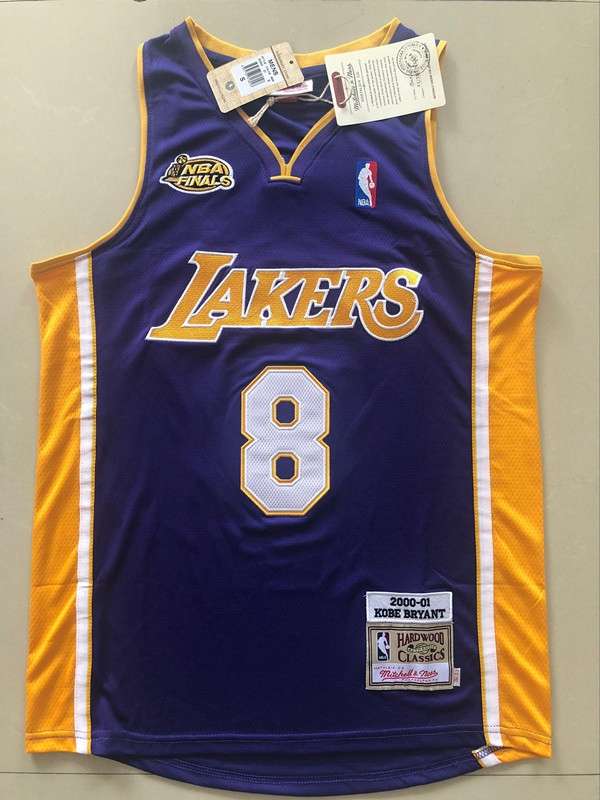 Los Angeles Lakers 00/01 BRYANT #8 Purple Finals Classics Basketball Jersey (Closely Stitched)