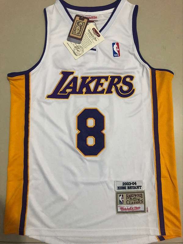 Los Angeles Lakers 03/04 BRYANT #8 White Classics Basketball Jersey (Closely Stitched)