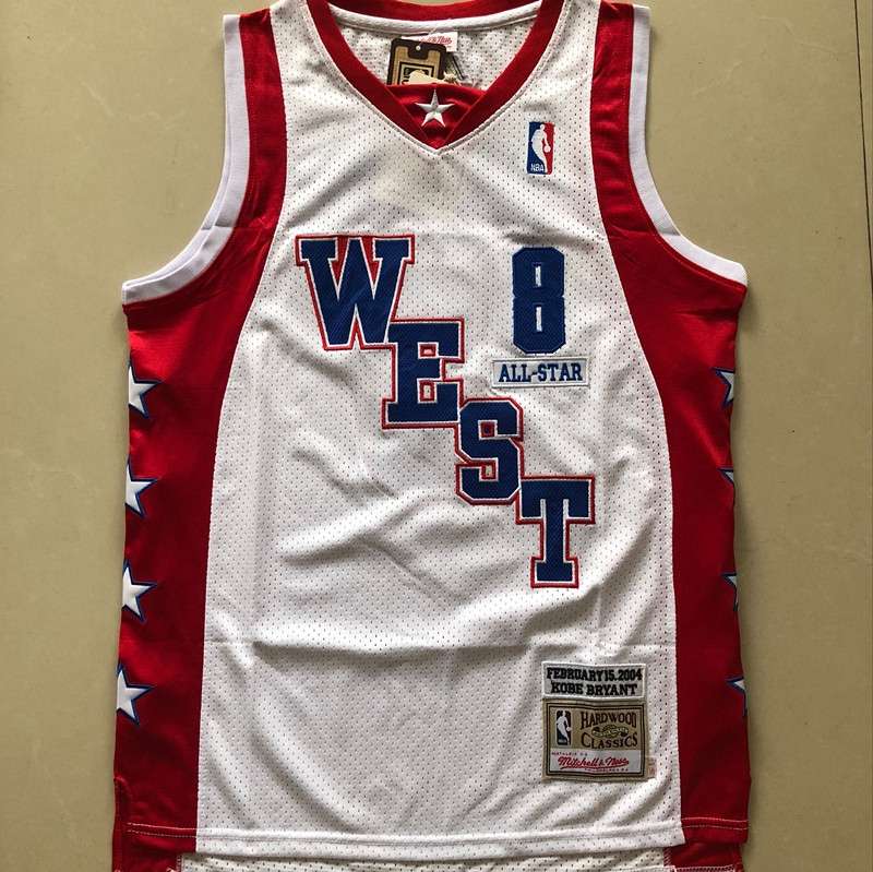 Los Angeles Lakers 2004 BRYANT #8 White ALL-STAR Classics Basketball Jersey (Closely Stitched)