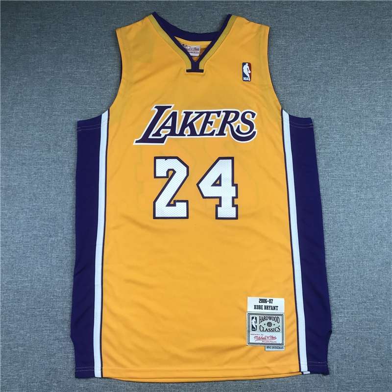 Los Angeles Lakers 06/07 BRYANT #24 Yellow Classics Basketball Jersey (Stitched)