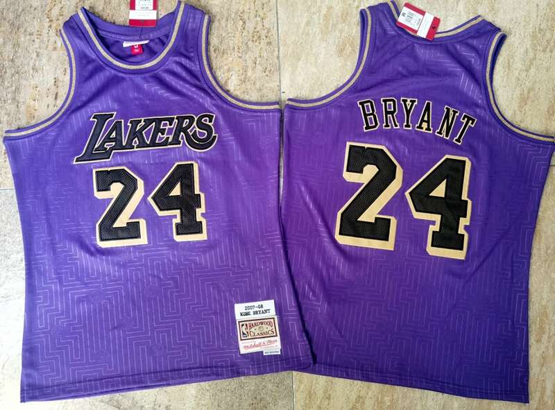 Los Angeles Lakers 07/08 BRYANT #24 Purple Classics Basketball Jersey (Closely Stitched)