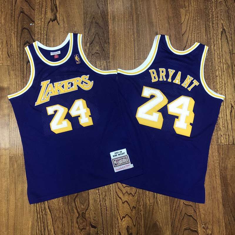 Los Angeles Lakers 07/08 BRYANT #24 Purple Classics Basketball Jersey (Closely Stitched) 02