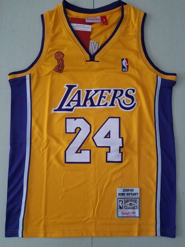 Los Angeles Lakers 2009 BRYANT #24 Yellow Champion Classics Basketball Jersey (Stitched)