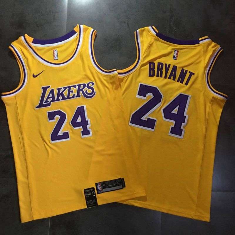 Los Angeles Lakers 2019 BRYANT #24 Yellow Basketball Jersey (Closely Stitched)