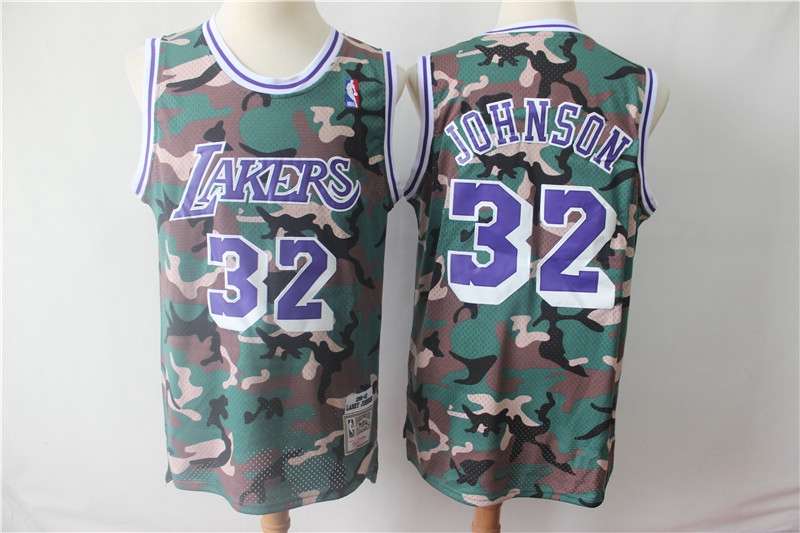 Los Angeles Lakers 2019 JOHNSON #32 Camouflage Basketball Jersey (Stitched)