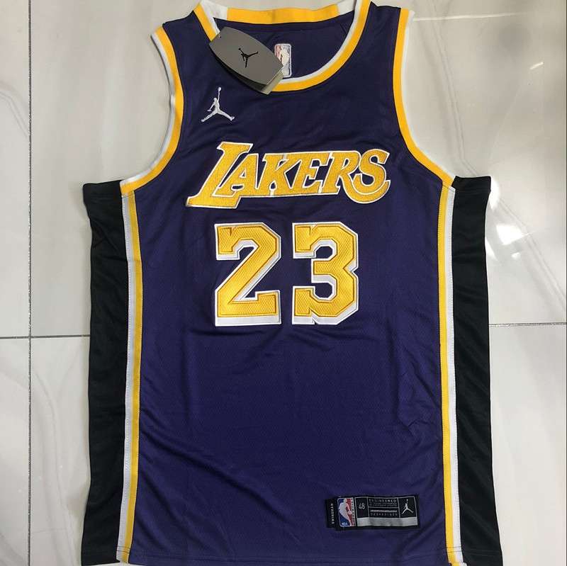 Los Angeles Lakers 20/21 JAMES #23 Purple AJ Basketball Jersey (Closely Stitched)