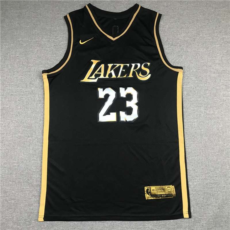 Los Angeles Lakers 20/21 JAMES #23 Black Gold Basketball Jersey (Stitched)