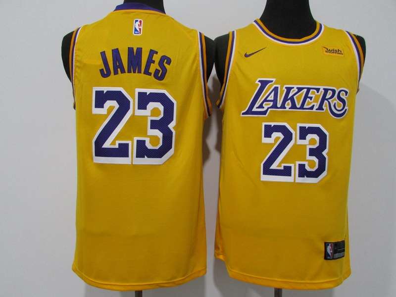 Los Angeles Lakers 20/21 JAMES #23 Yellow Basketball Jersey (Stitched)