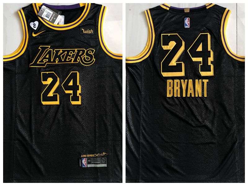 Los Angeles Lakers 2020 BRYANT #24 Black City Basketball Jersey (Closely Stitched) 02