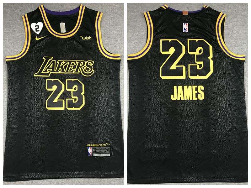 Los Angeles Lakers 2020 JAMES #23 Black City Basketball Jersey (Stitched) 02