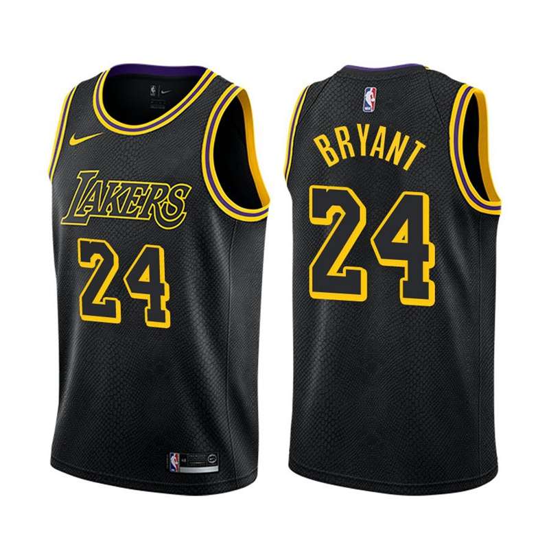 Los Angeles Lakers 2020 BRYANT #24 Black City Basketball Jersey (Stitched)