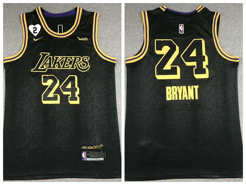 Los Angeles Lakers 2020 BRYANT #24 Black City Basketball Jersey (Stitched) 02