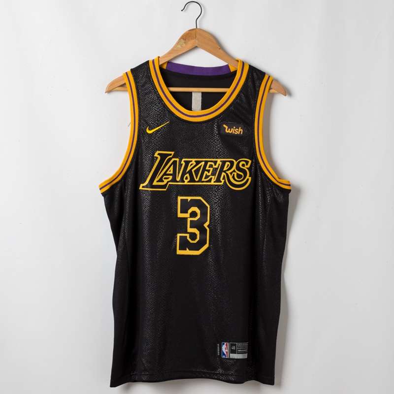 Los Angeles Lakers 2020 DAVIS #3 Black City Basketball Jersey (Stitched)