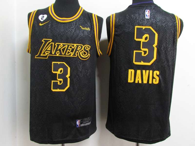 Los Angeles Lakers 2020 DAVIS #3 Black City Basketball Jersey (Stitched) 02