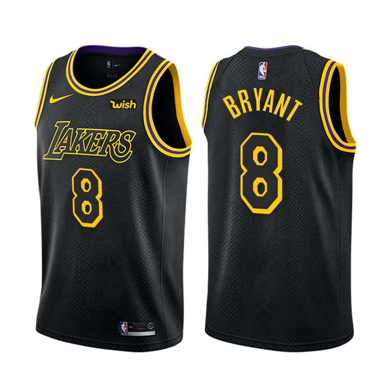 Los Angeles Lakers 2020 BRYANT #8 Black City Basketball Jersey (Stitched)