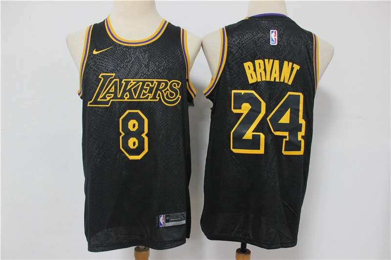 Los Angeles Lakers 2020 BRYANT #8 #24 Black City Basketball Jersey (Stitched)