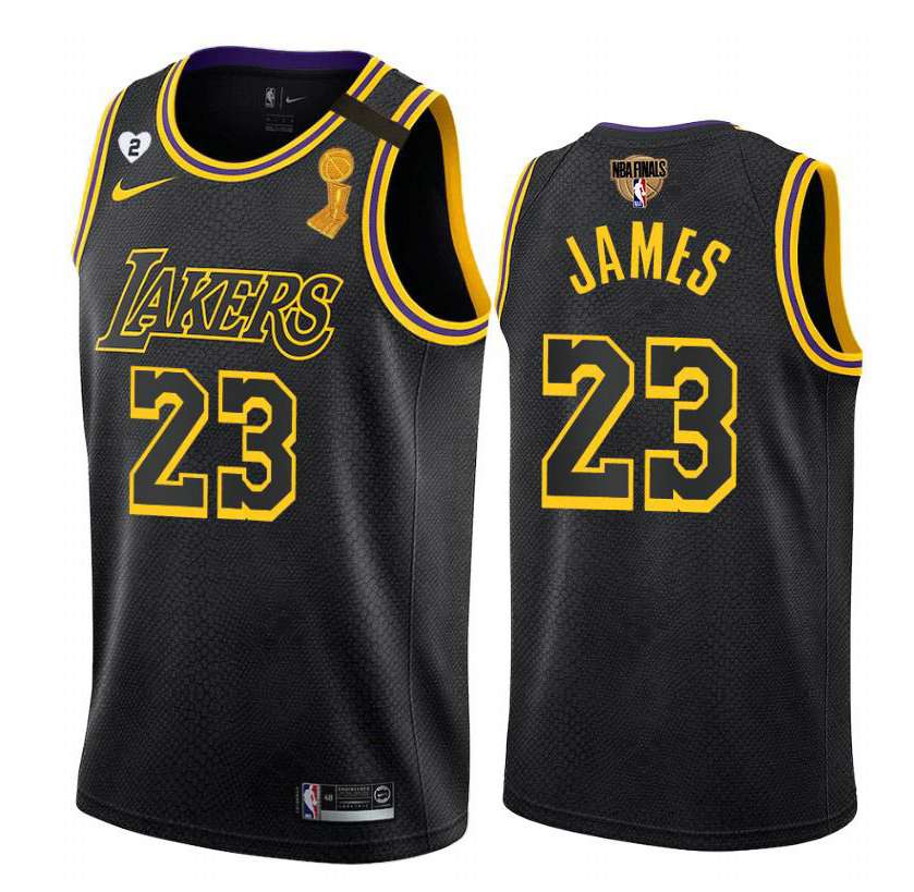Los Angeles Lakers 2020 JAMES #23 Black City Champion Basketball Jersey (Stitched)