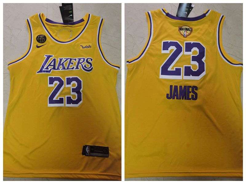 Los Angeles Lakers 2020 JAMES #23 Yellow Finals Basketball Jersey (Stitched)