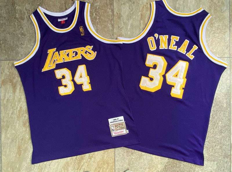 Los Angeles Lakers 96/97 ONEAL #34 Purples Classics Basketball Jersey (Closely Stitched)