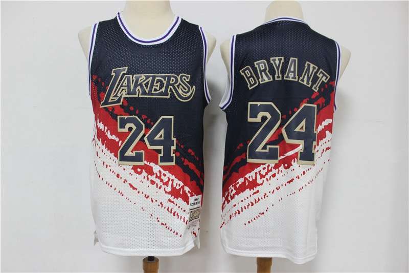 Los Angeles Lakers 96/97 BRYANT #24 Black White Classics Basketball Jersey (Stitched)
