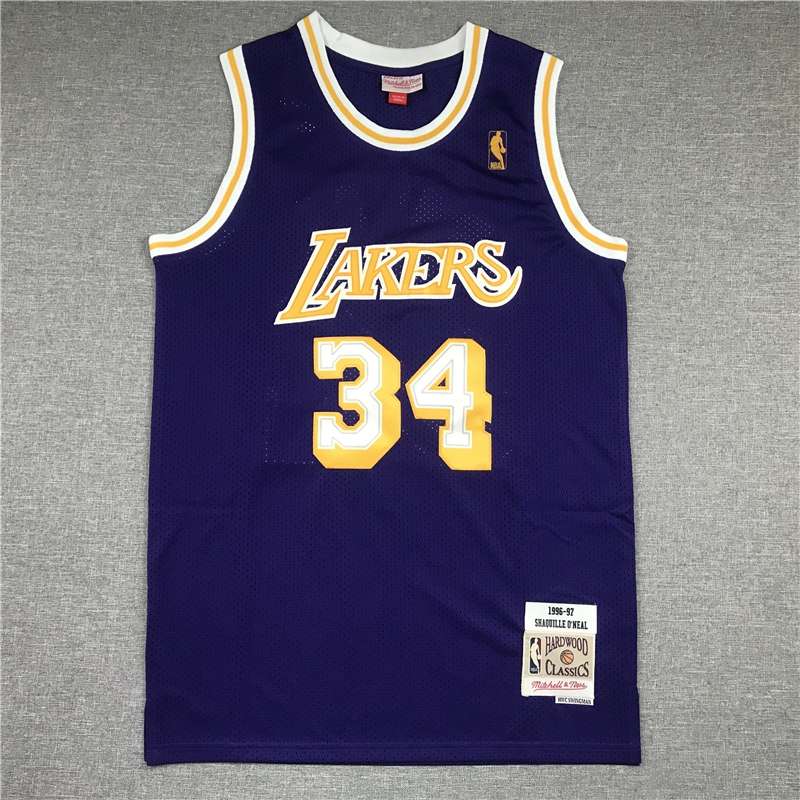 Los Angeles Lakers 96/97 ONEAL #34 Purples Classics Basketball Jersey (Stitched)