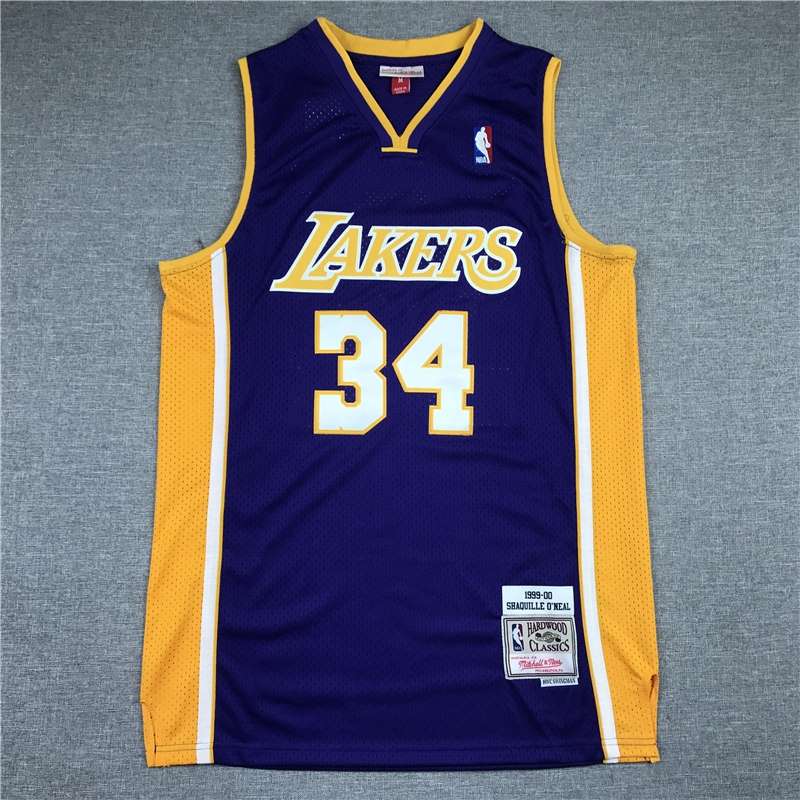 Los Angeles Lakers 99/00 ONEAL #34 Purple Classics Basketball Jersey (Stitched)