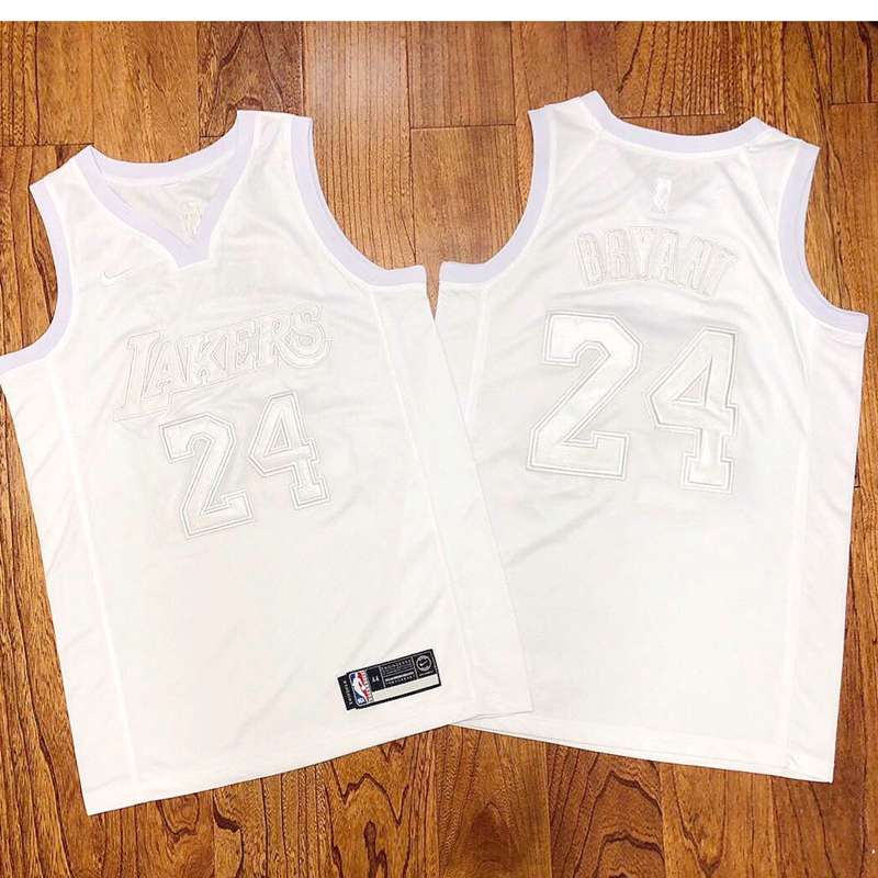 Los Angeles Lakers BRYANT #24 White Basketball Jersey (Closely Stitched)