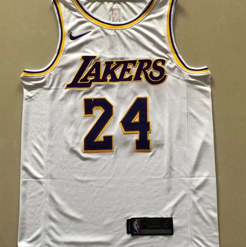 Los Angeles Lakers BRYANT #24 White Basketball Jersey (Closely Stitched) 02