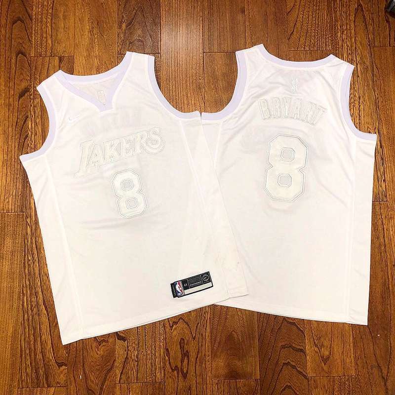 Los Angeles Lakers BRYANT #8 White Basketball Jersey (Closely Stitched)
