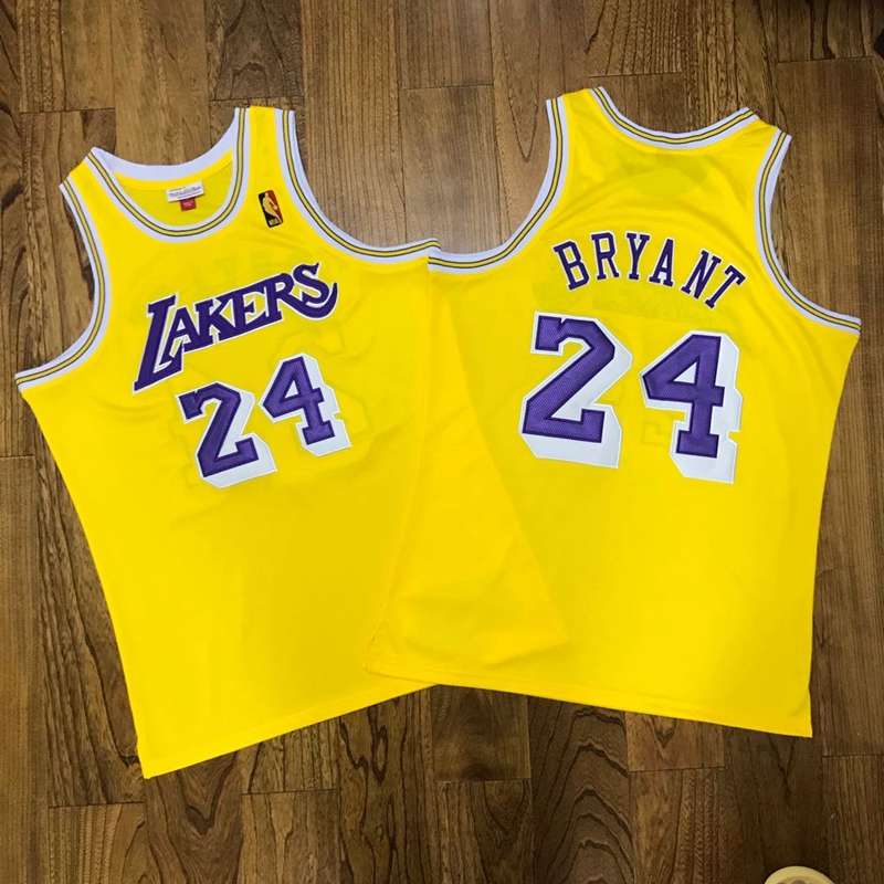 Los Angeles Lakers BRYANT #24 Yellow Basketball Jersey (Closely Stitched)