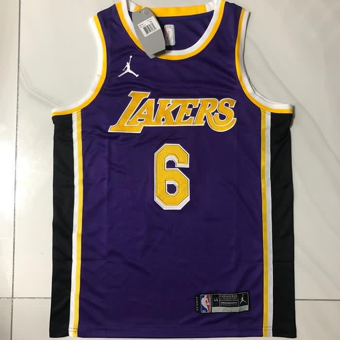 Los Angeles Lakers 20/21 JAMES #6 Purple Basketball Jersey (Closely Stitched)