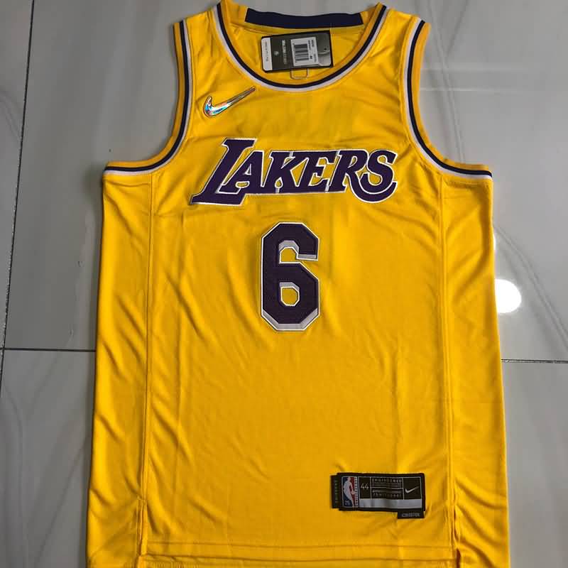 Los Angeles Lakers 21/22 JAMES #6 Yellow Basketball Jersey (Closely Stitched)