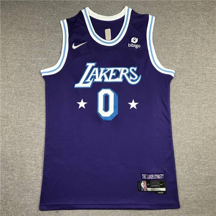 Los Angeles Lakers 21/22 WESTBROOK #0 Purple City Basketball Jersey (Stitched)