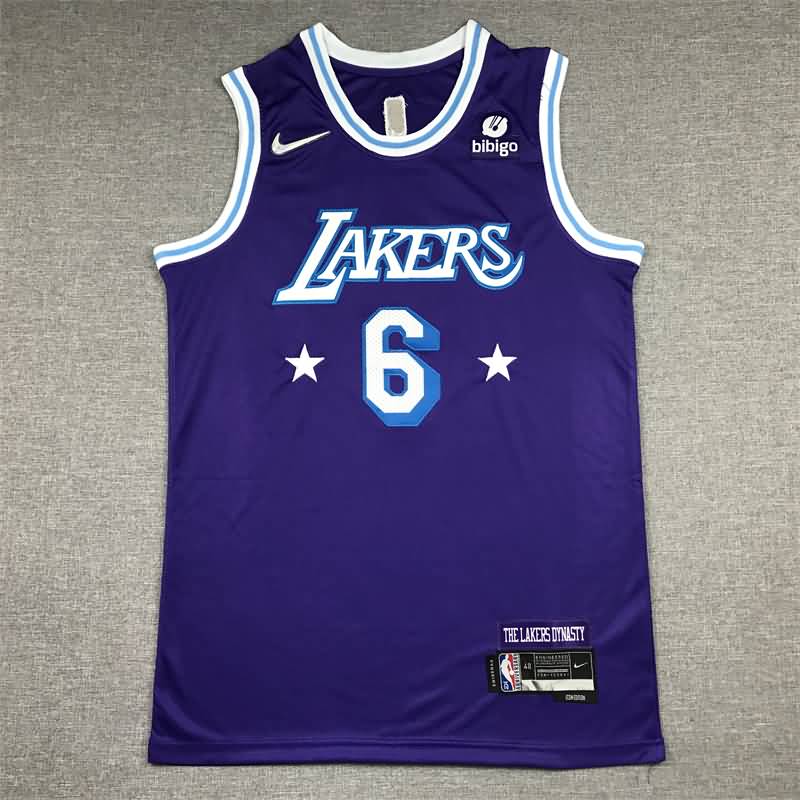 Los Angeles Lakers 21/22 JAMES #6 Purple City Basketball Jersey (Stitched)