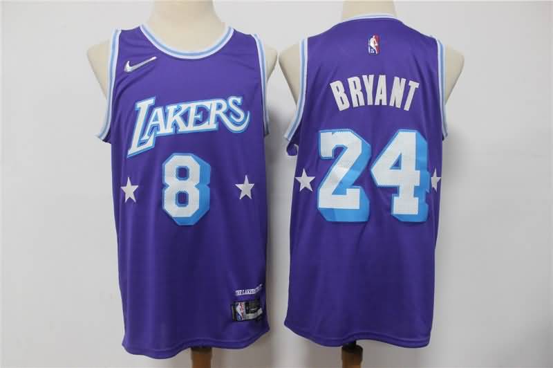 Los Angeles Lakers 21/22 BRYANT #8 #24 Purple City Basketball Jersey (Stitched)