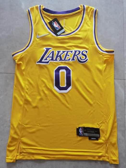 Los Angeles Lakers 21/22 WESTBROOK #0 Yellow Basketball Jersey (Stitched)