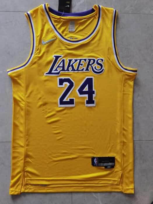 Los Angeles Lakers 21/22 BRYANT #24 Yellow Basketball Jersey (Stitched)