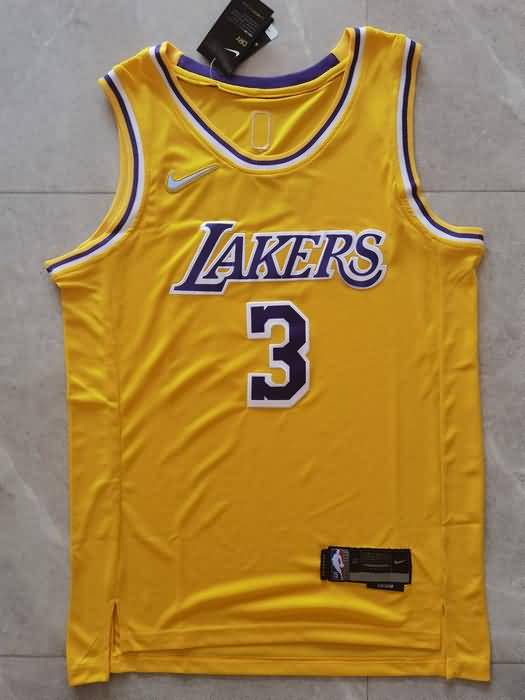 Los Angeles Lakers 21/22 DAVIS #3 Yellow Basketball Jersey (Stitched)