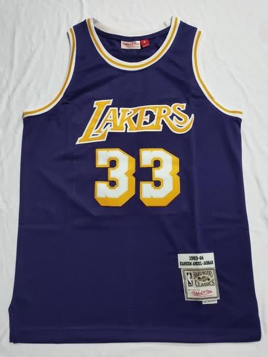 Los Angeles Lakers 1983/84 ABDUL-JABBAR #33 Purple Classics Basketball Jersey (Stitched)