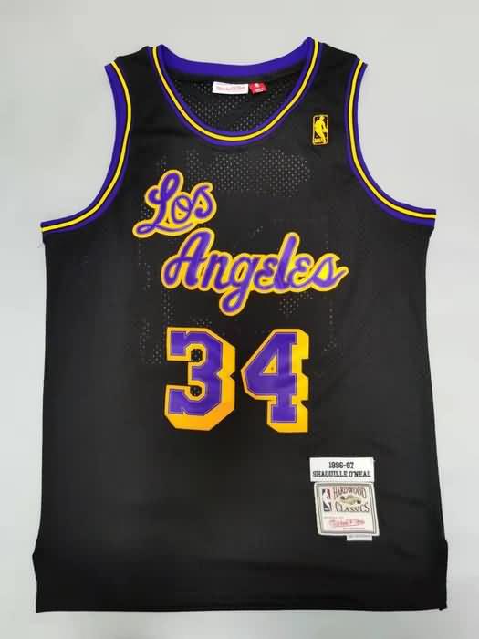 Los Angeles Lakers 1996/97 ONEAL #34 Black Classics Basketball Jersey (Stitched)