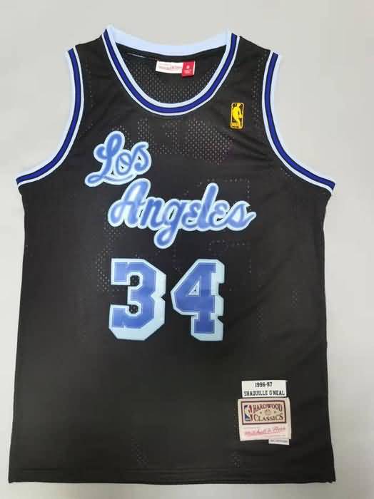 Los Angeles Lakers 1996/97 ONEAL #34 Black Classics Basketball Jersey 02 (Stitched)